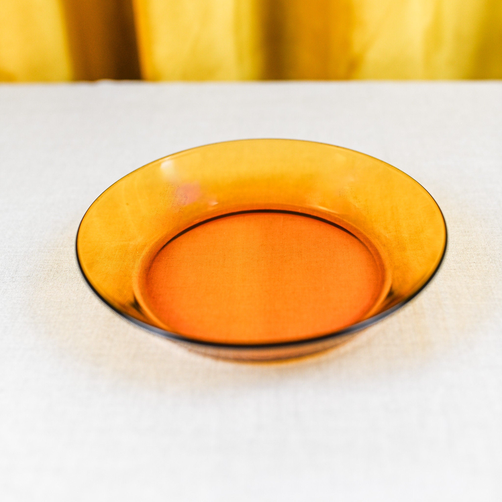 Seventies Amber Soup Plates, Set of 6