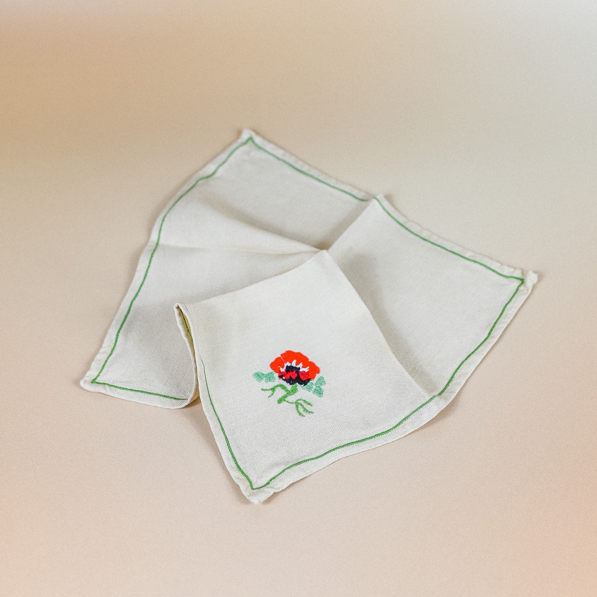 Floral Embroidered Napkins, Set of 4