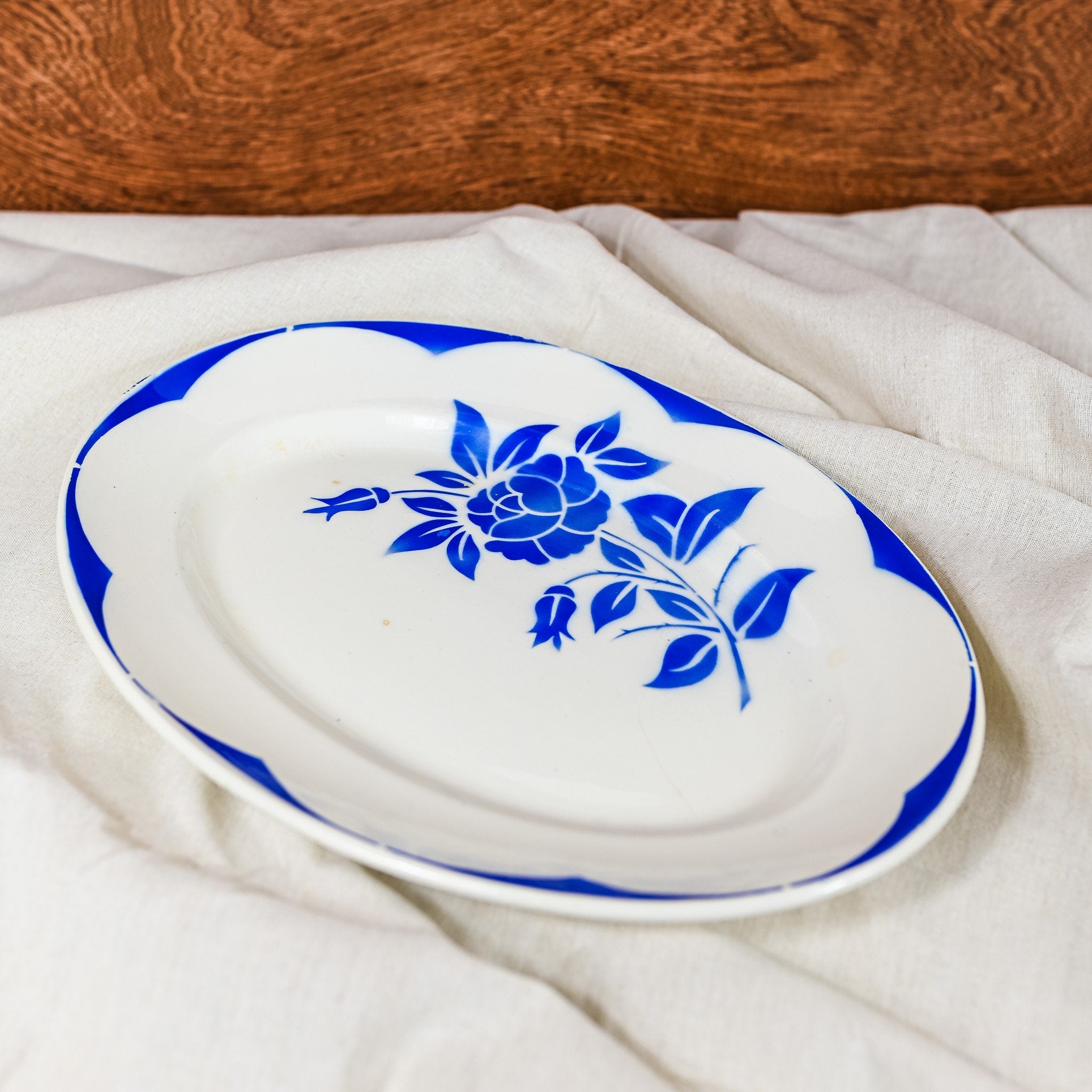 Blue Dish Digoin Serreguemines