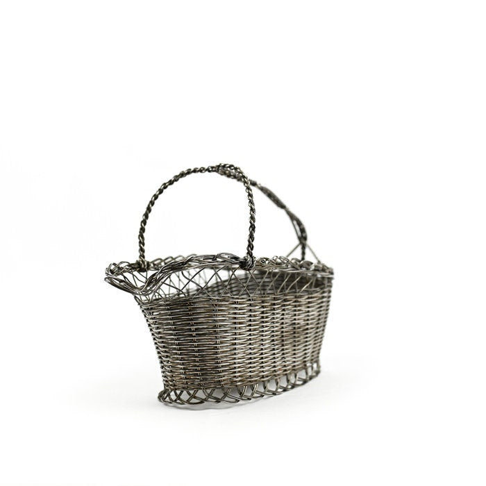 Braided Silver Plated Wine Basket