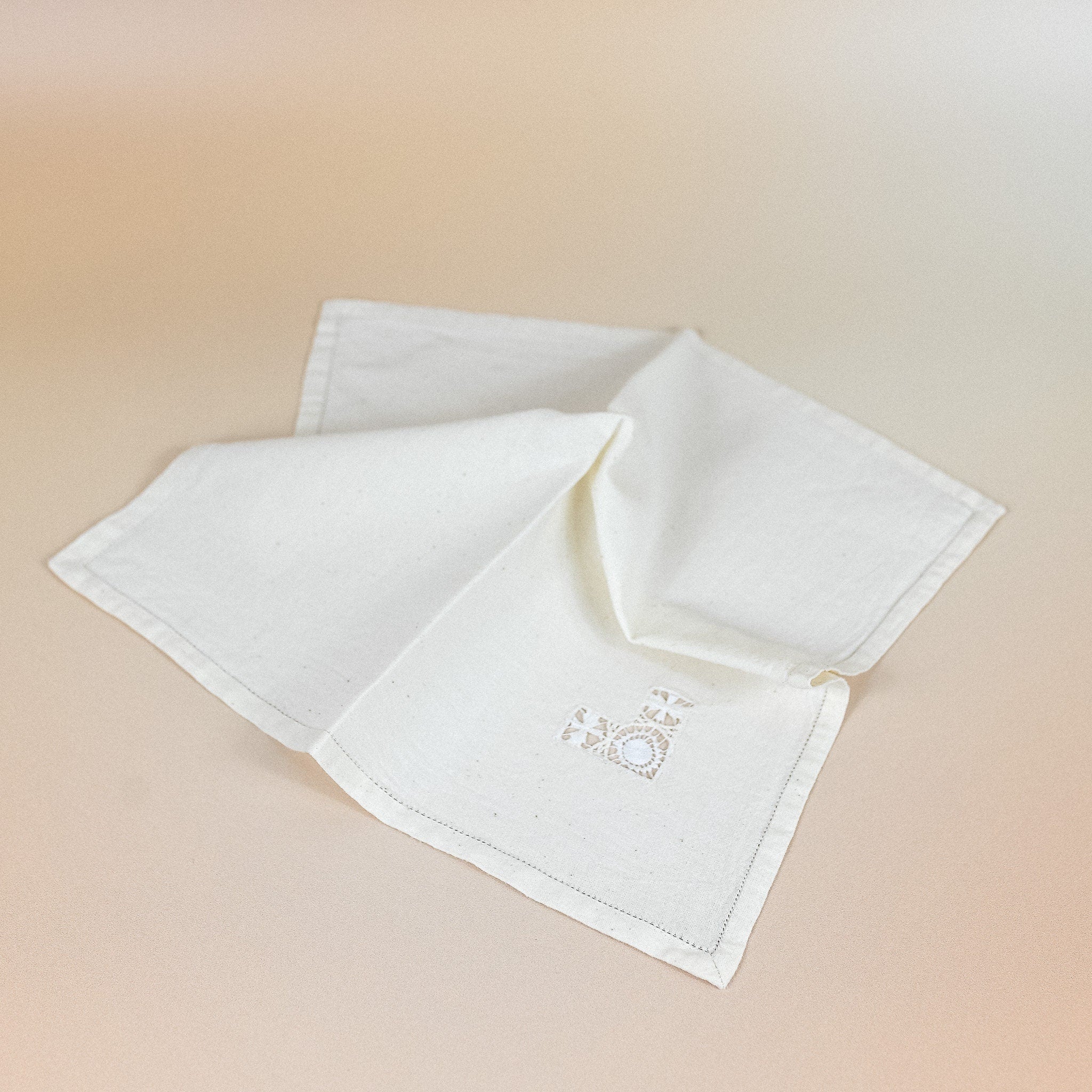 Cotton Napkins with Lace Details, Set of 8