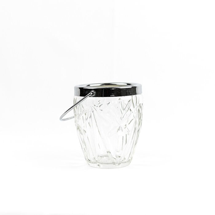 Vintage Glass Cut Ice Bucket