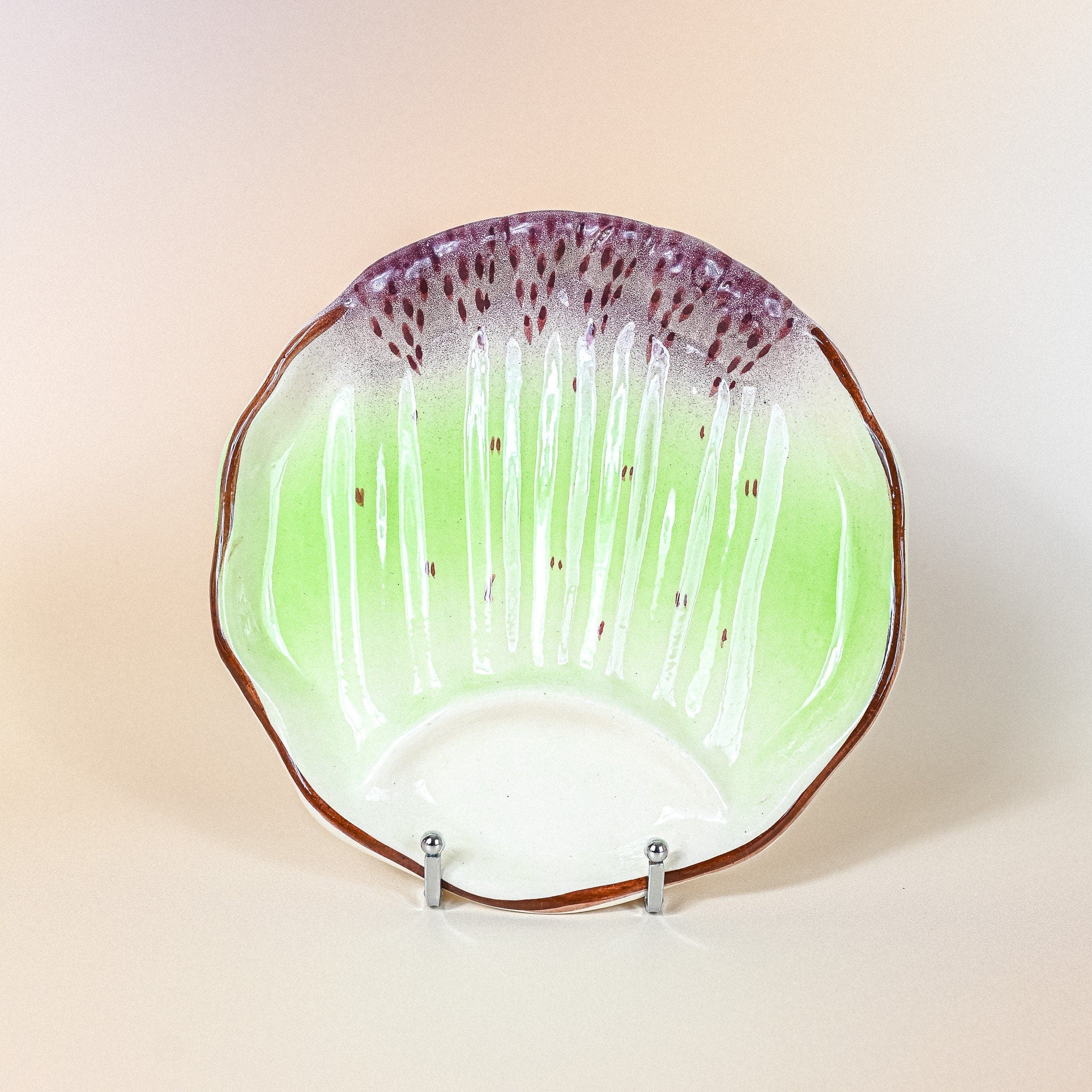 Hand Painted Asparagus Majolica Plates