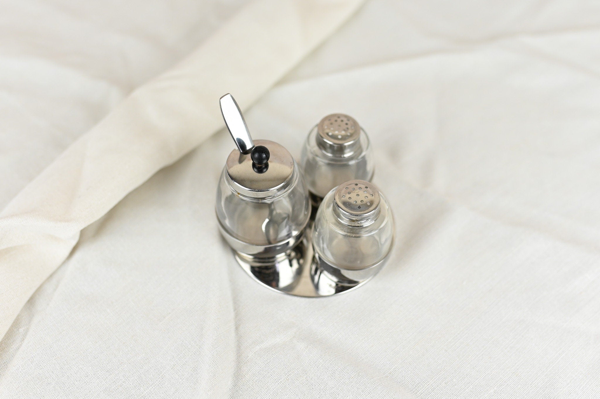 Condiment Server, Mustard Salt & Pepper Set