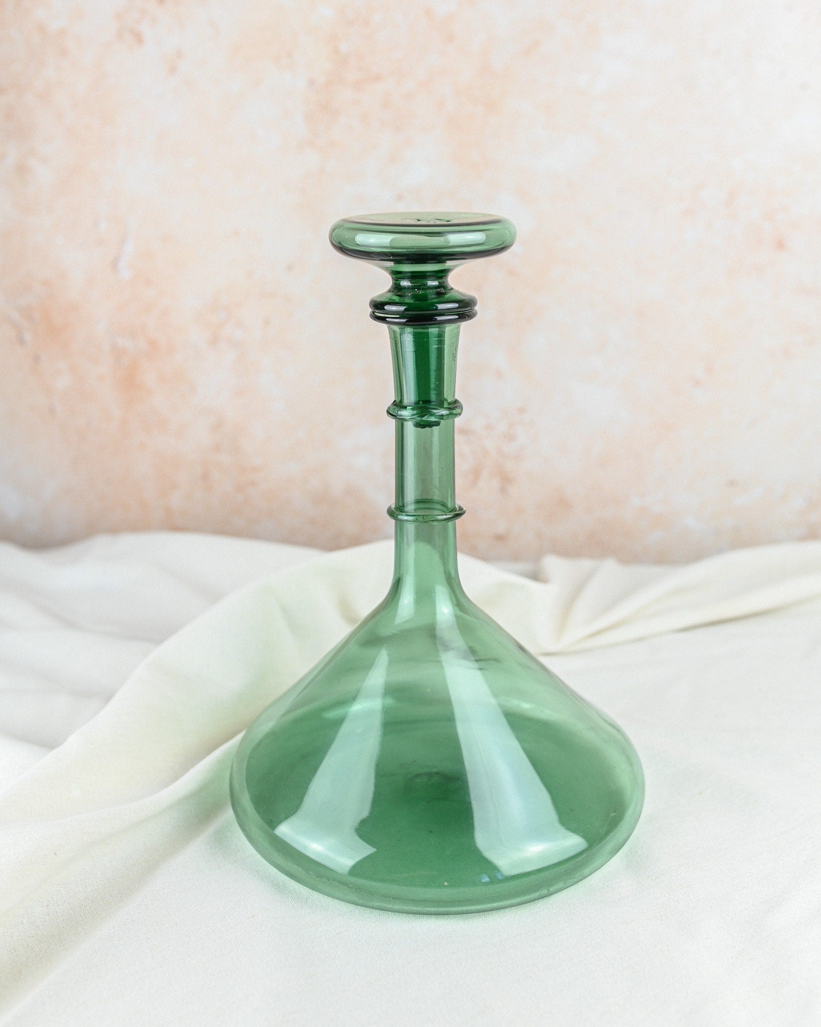 Mid Century Empoli Green Glass Decanter