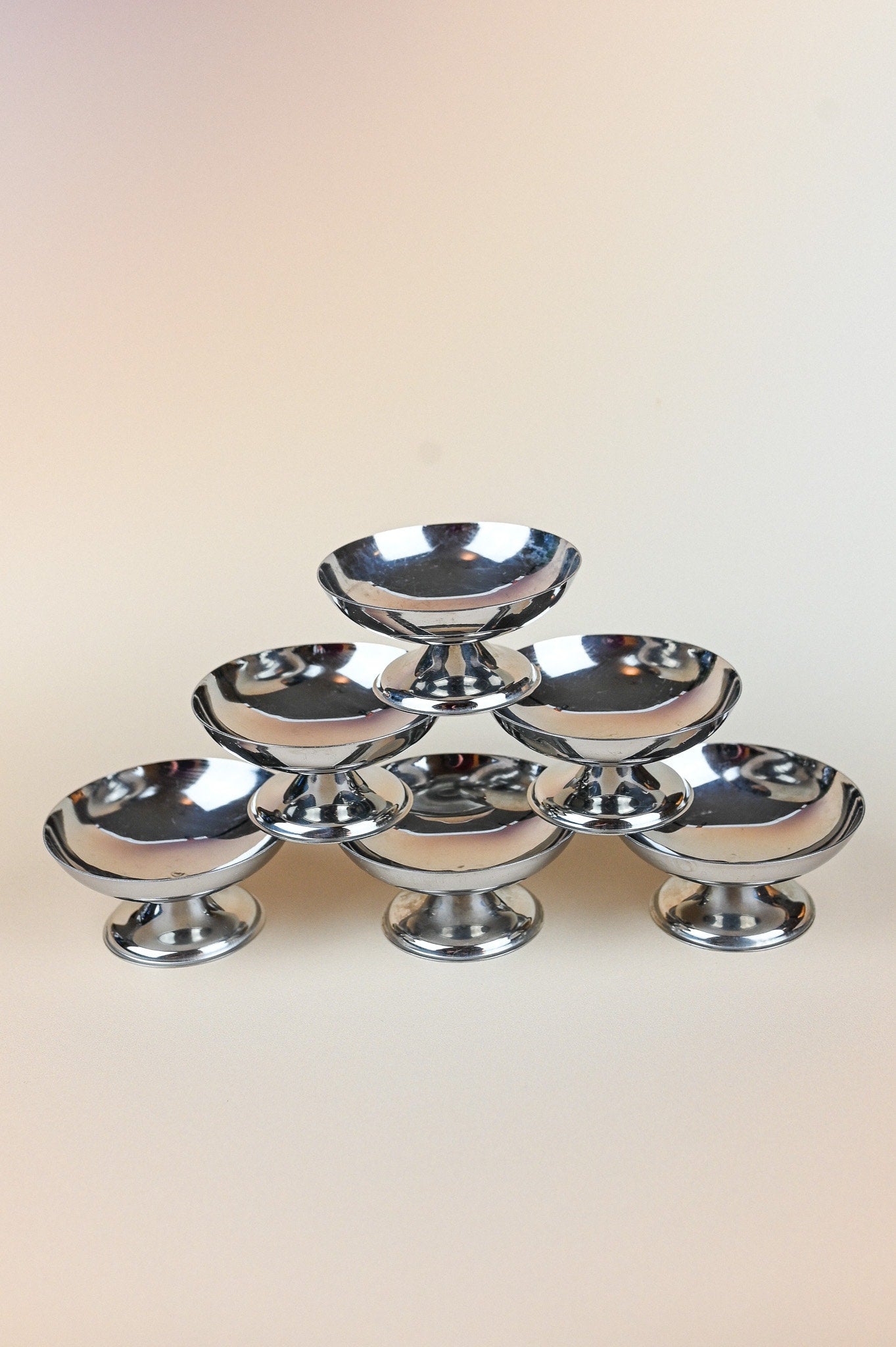 Stainless Steel Coupes, Set of 6