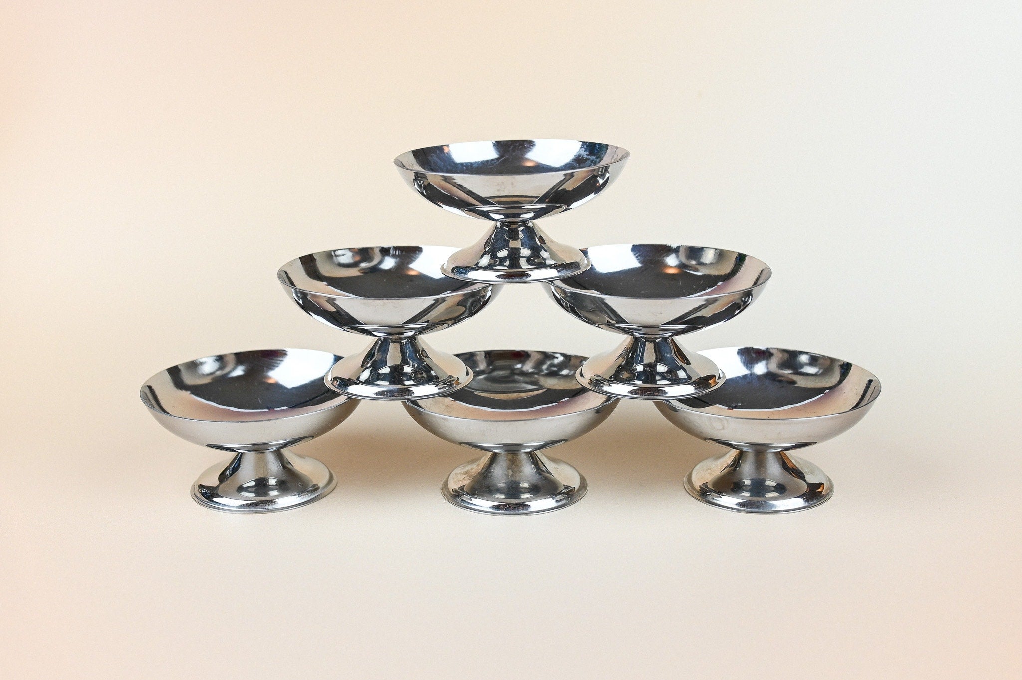 Stainless Steel Coupes, Set of 6