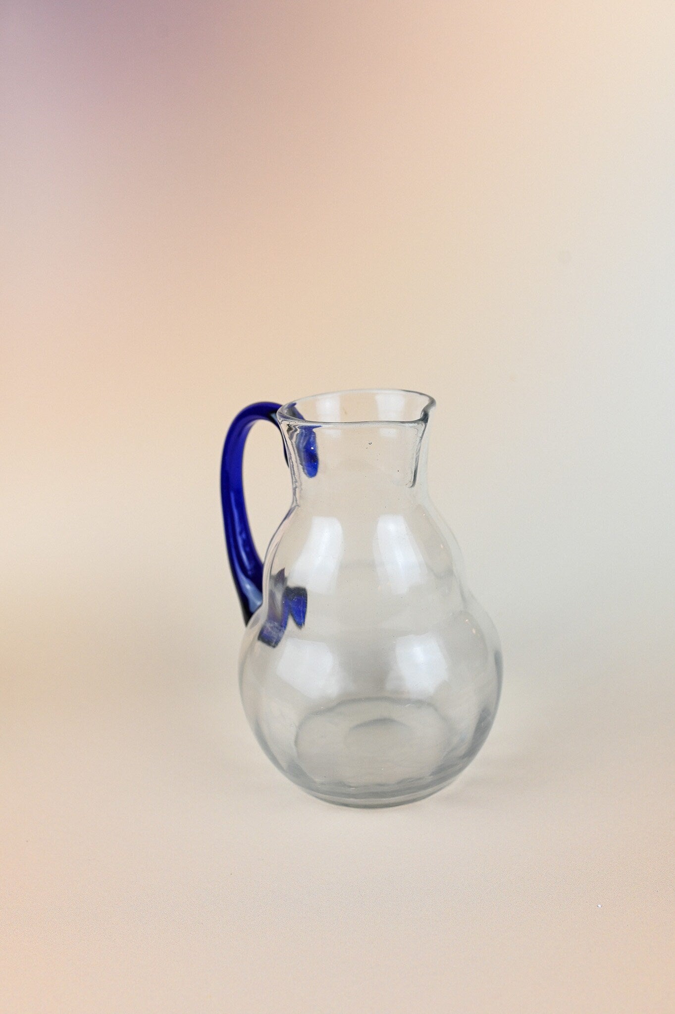 Hand blown Blue Pitcher