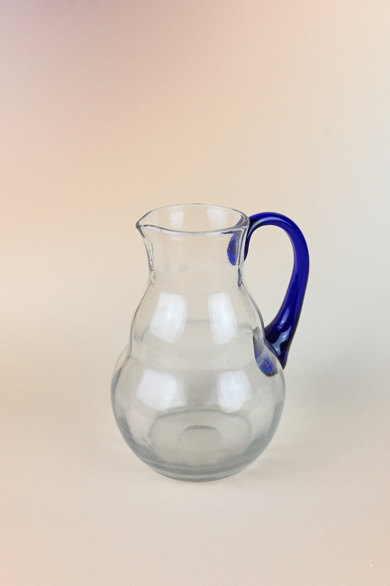 Hand blown Blue Pitcher