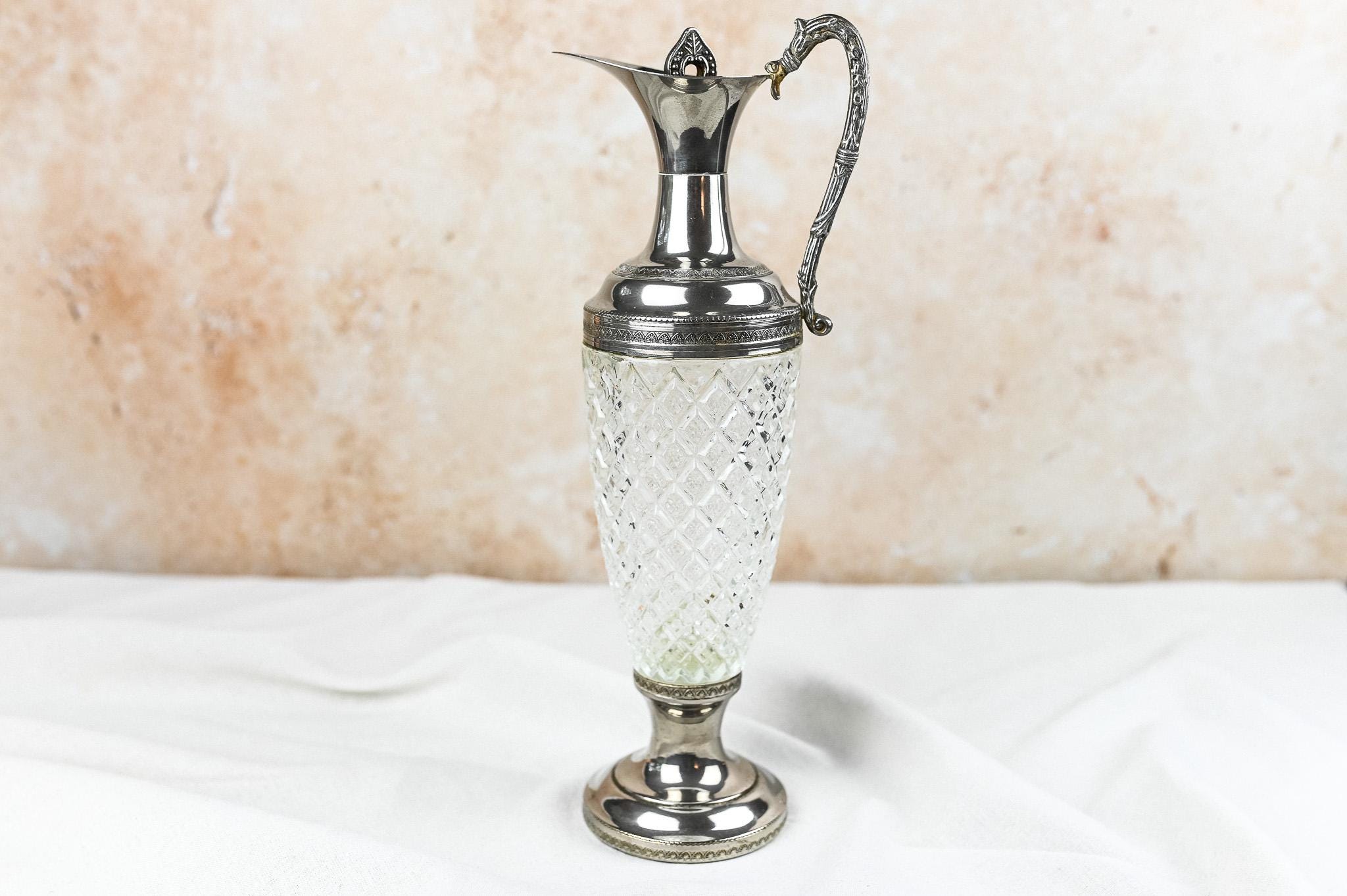 Italian Diamond Cut Glass Decanter