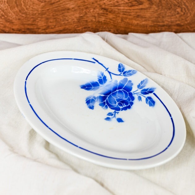 Blue Dish Digoin Sarreguemines