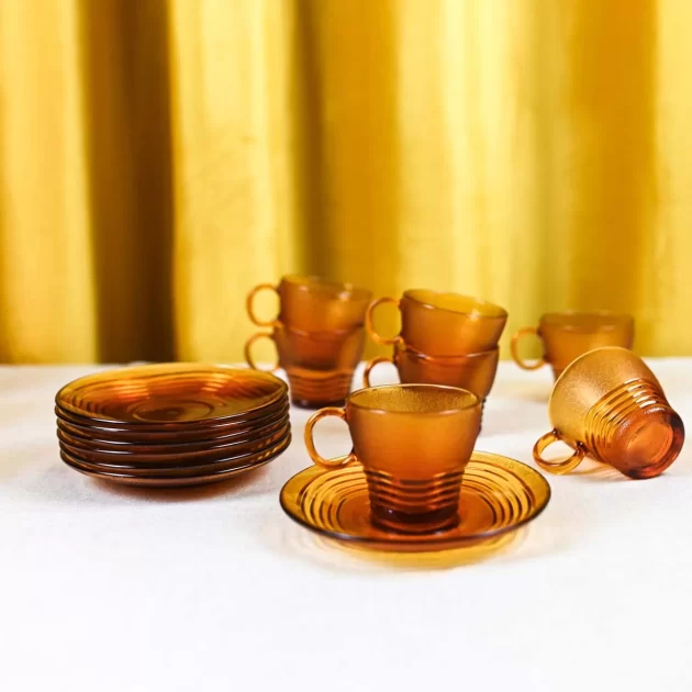 Vintage Amber Coffee Set Seventies