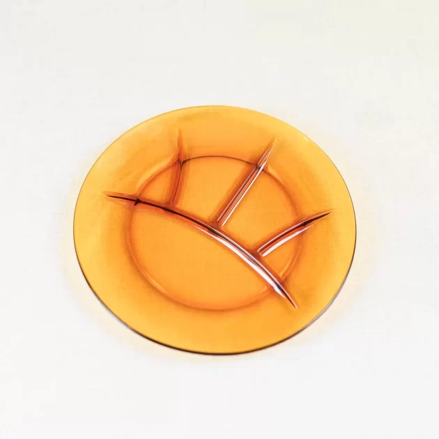 Vintage Amber Fondue Plates Seventies