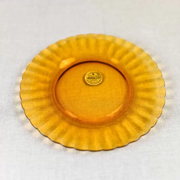 Vintage Amber Scalloped Plates Seventies
