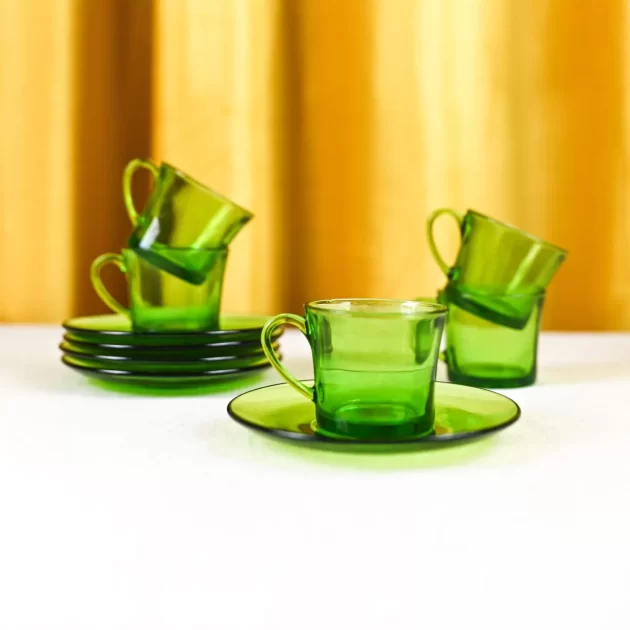 Seventies Green Glass Coffee Cup