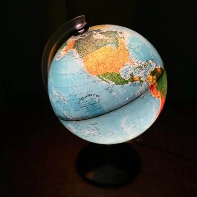 Vintage Seventies Globe World Lamp